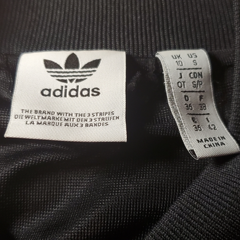 Adidas Sport Track Jacket Size S Y2K Black/ White Zipper Pockets - Picture 4 of 8